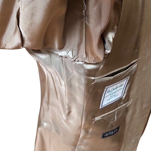 Jack Victor Noble CT Super 110s Wool Blazer Jacket Sz 40R Lt Tan Single Breasted - Picture 5 of 16